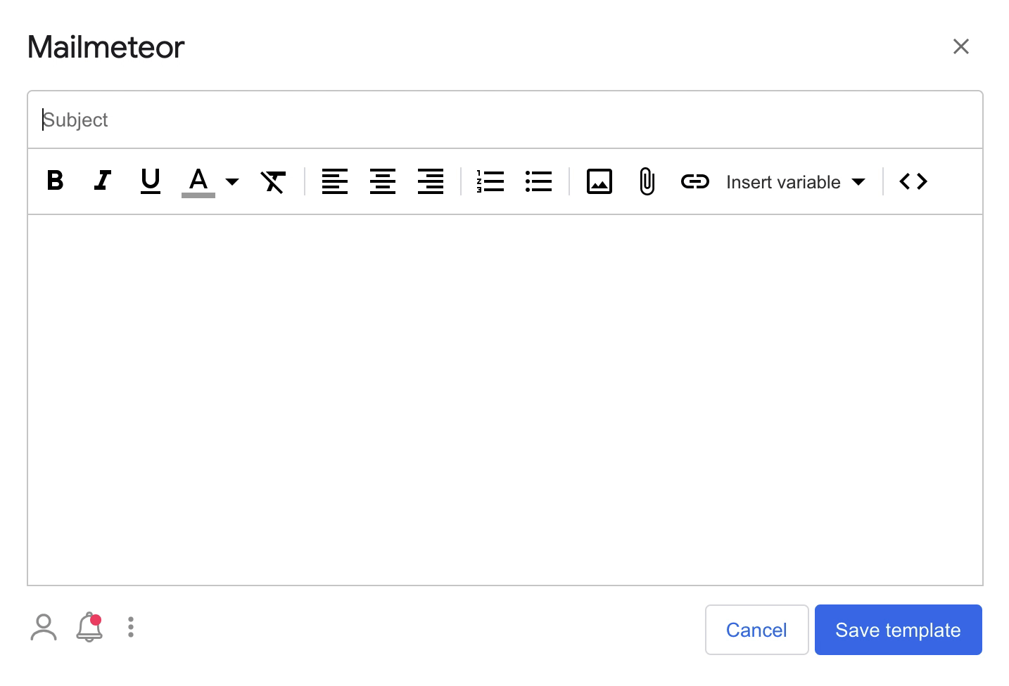 Entering the subject line in Mailmeteor email editor