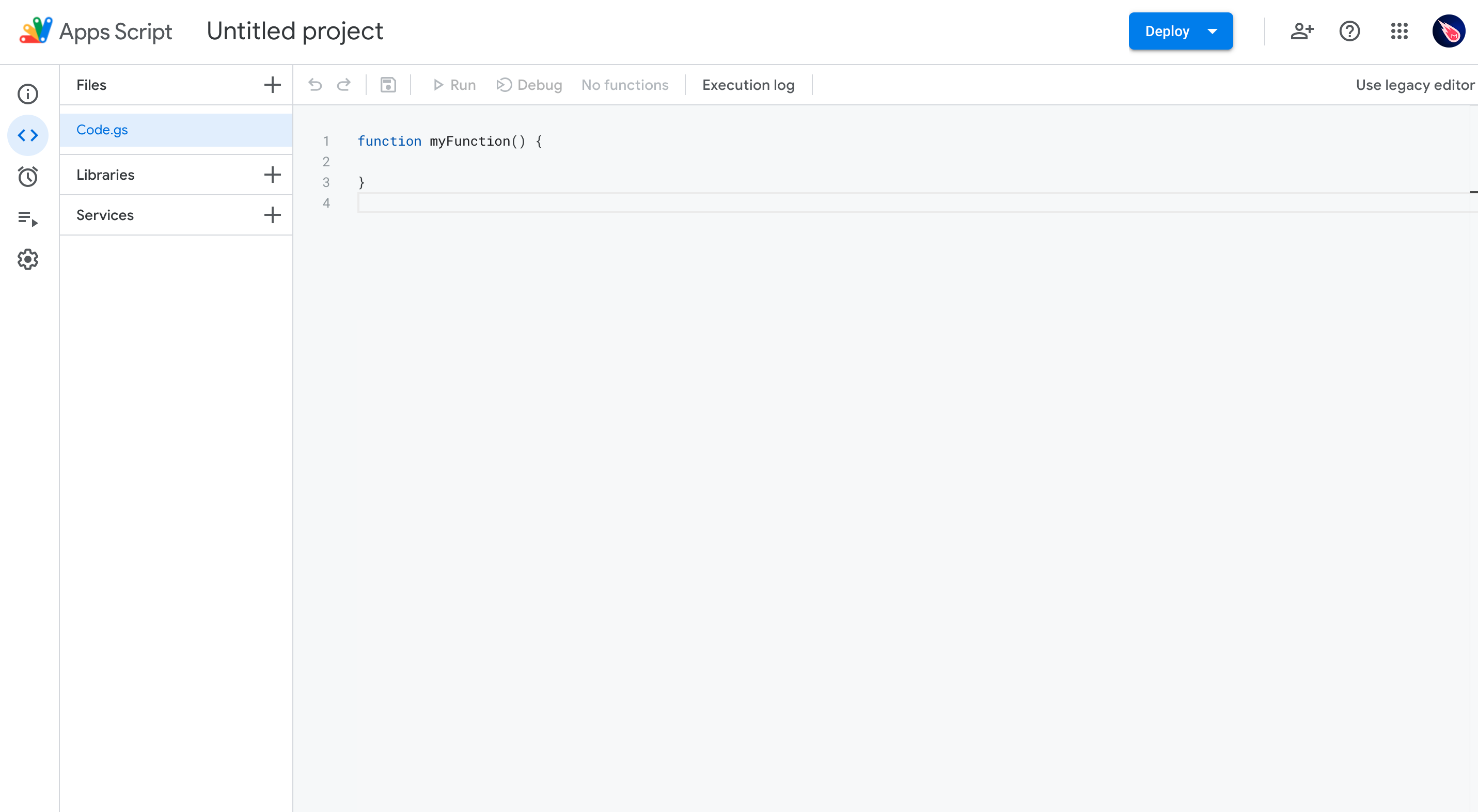 Google Apps Script editor