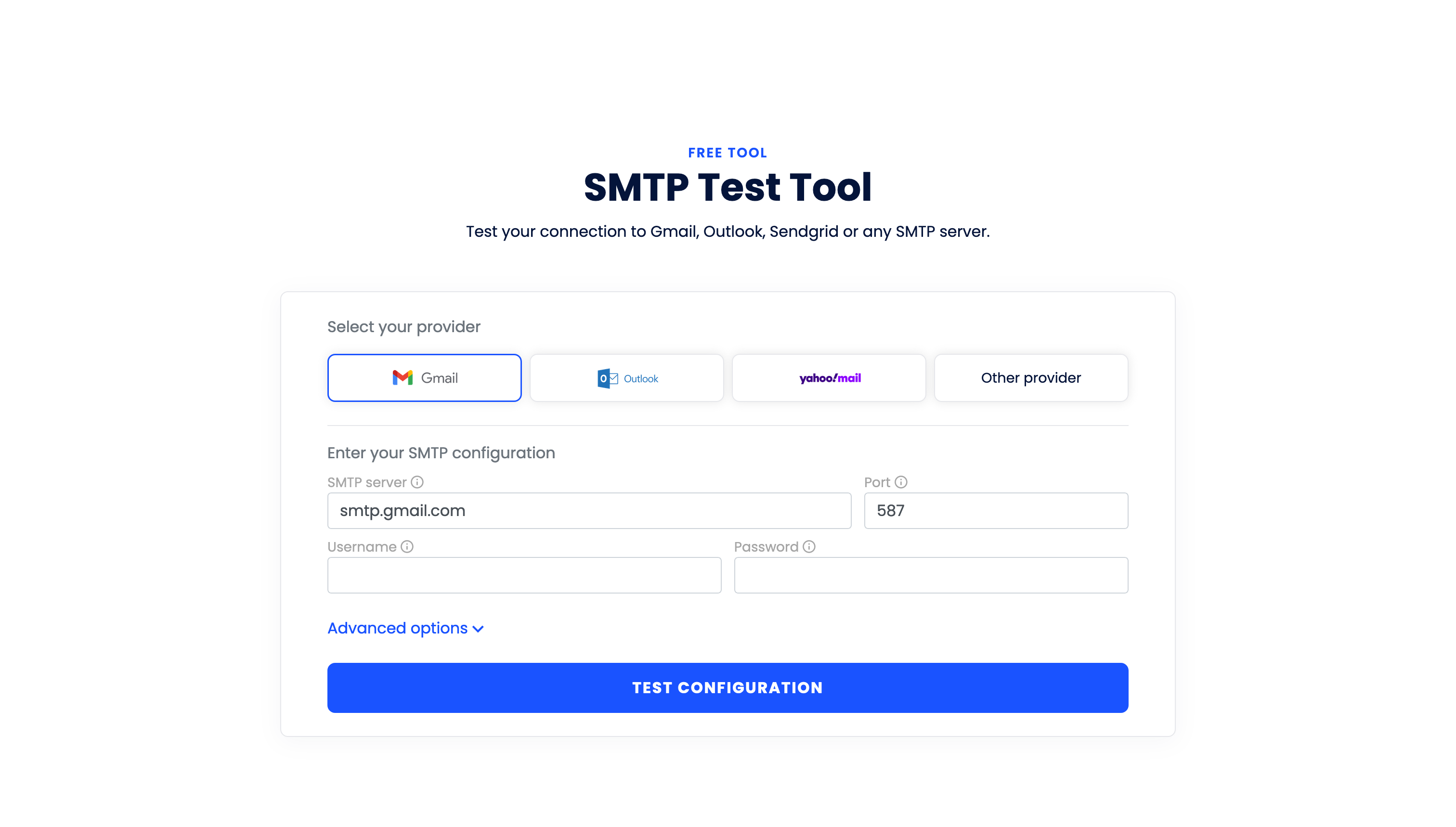 SMTP Tester screenshot