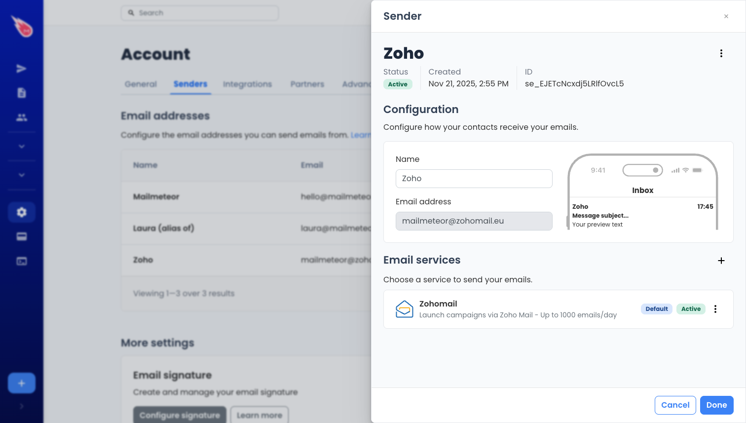 Mail merge with your Zoho Mail account using Mailmeteor