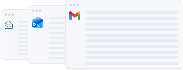 image showing logos of Gmail, Outlook and Zoho
