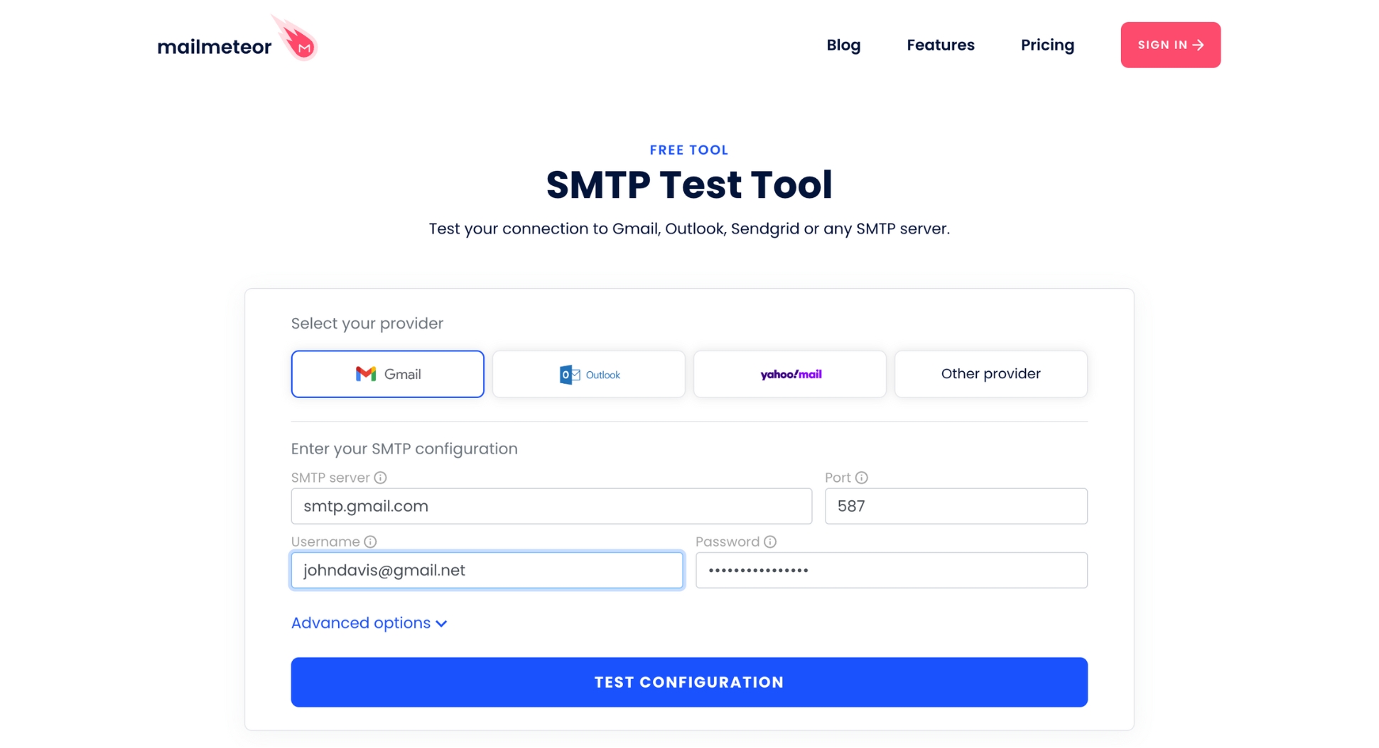 Test your Gmail SMTP configuration